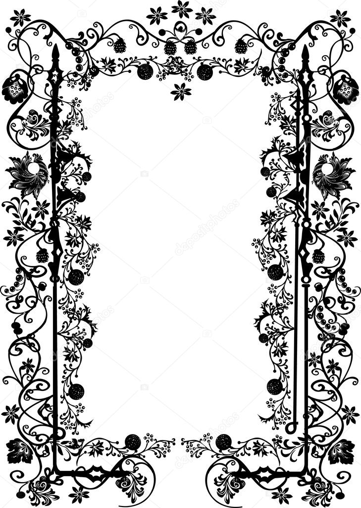 Black frame with birds and curls — Stock Vector © Dr.PAS #6328038