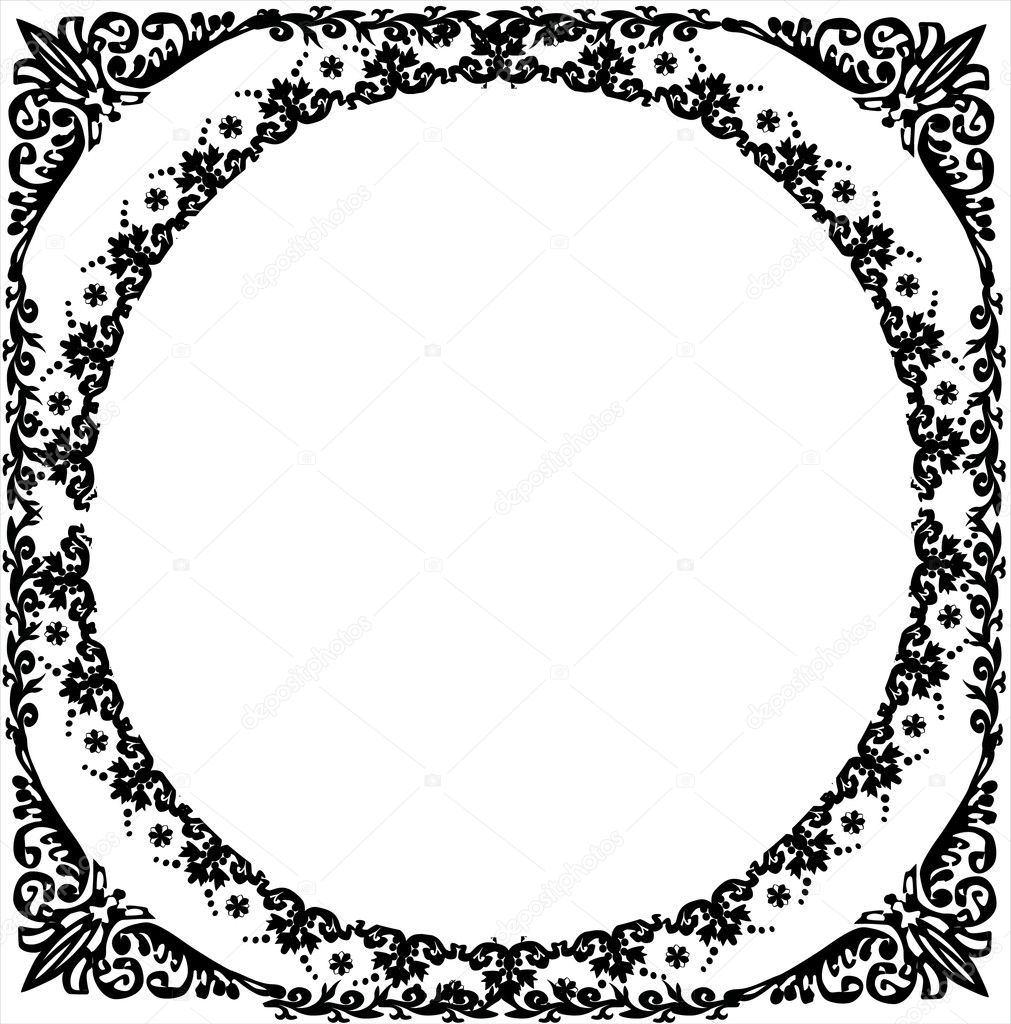 Curled round black frame decoration Stock Illustration by ©Dr.PAS 6328312