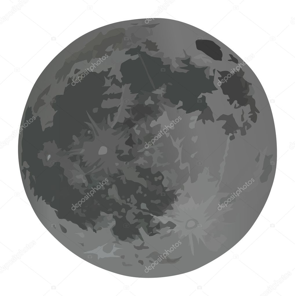 full moon isolated on white