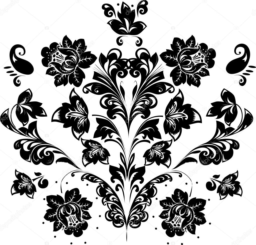 Pattern of black foliage — Stock Vector © Dr.PAS #6328796