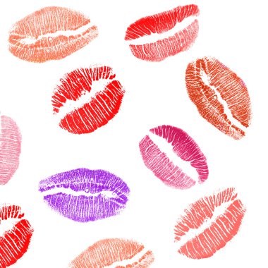 Lips imprints background clipart