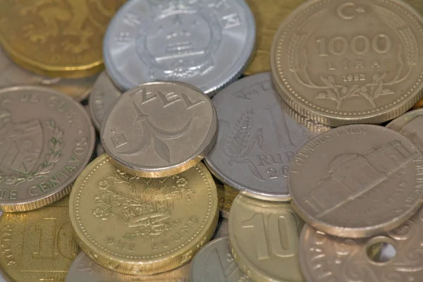 Különböző országok érmék — Stock Fotó