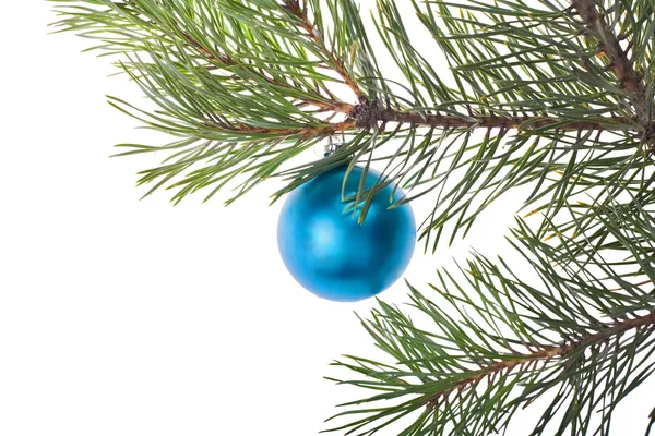 1 つのブルー クリスマス ツリーの装飾 — ストック写真