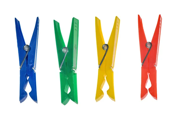 Vier kleur-wasknijpers — Stockfoto