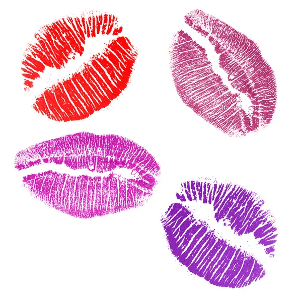 Cuatro impresiones de labios — Foto de Stock