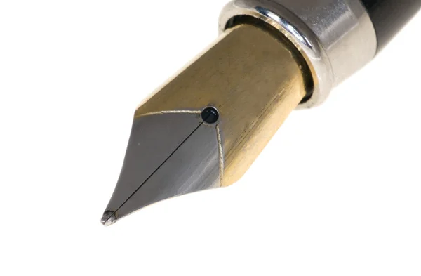Ізольована чорнильна ручка макрос — стокове фото