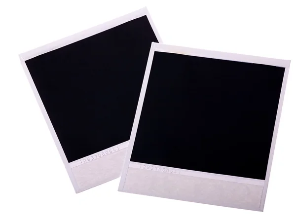 Dois cartões polaroid no branco — Fotografia de Stock