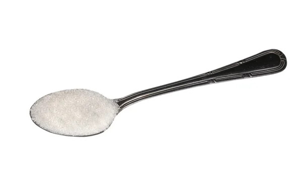 Cucchiaio con zucchero — Foto Stock