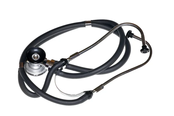 Na białym tle stetoskop — Zdjęcie stockowe