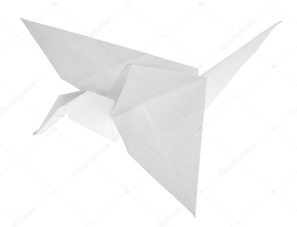 Isolated paper crane