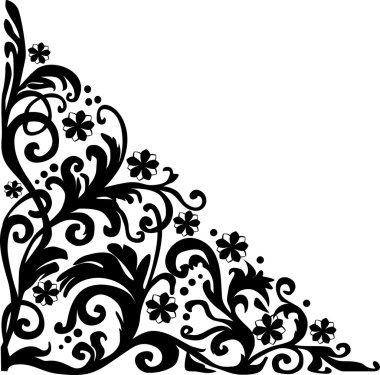 siyah basit kıvrılmış köşesinde süs