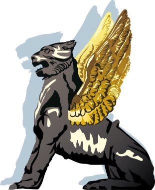 griffin with shadow illustration clipart