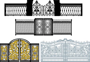 collection of gates on white clipart