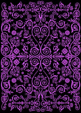 curled lilac ornamental design clipart