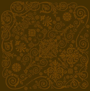 brown design with curles clipart