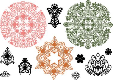 color ornament elements collection clipart