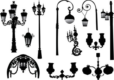 decorative street lamps clipart