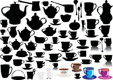 set of different cups clipart