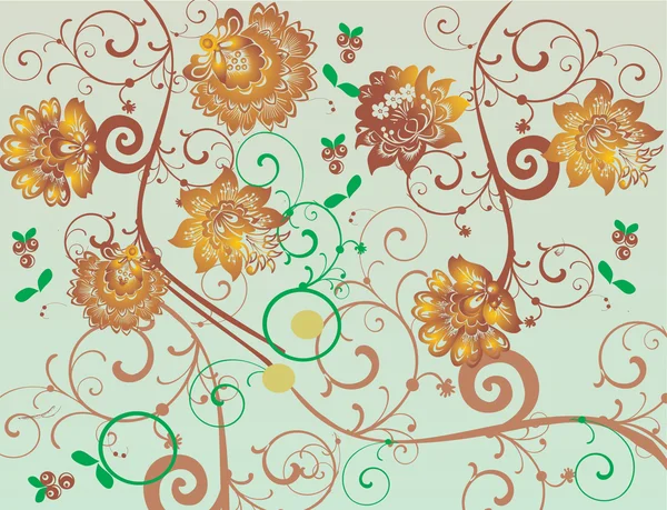 Hintergrund mit braunen Blumen — Stockvektor
