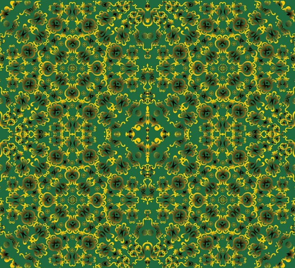 Grønt og gult abstrakt mønster i kvadratet – stockvektor
