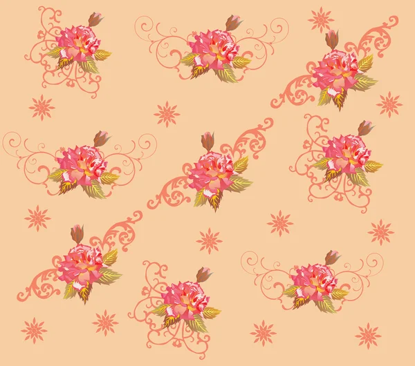 Red rose flower background illustration — Stock Vector