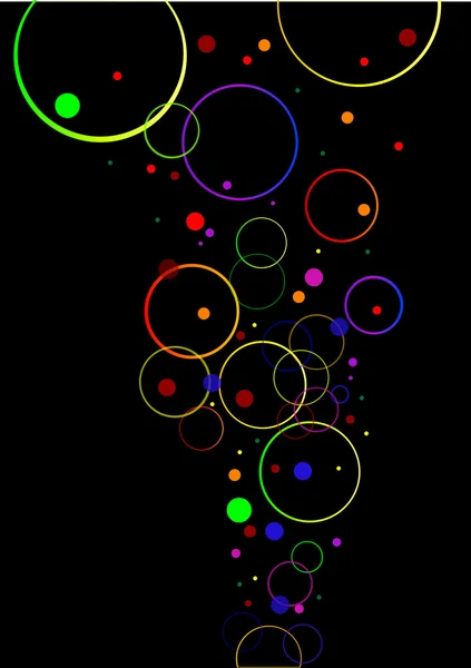 Abstrakt mönster med cirklar på svart — Stock vektor