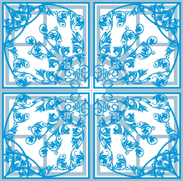 Azul quadrado decoração abstrata — Vetor de Stock
