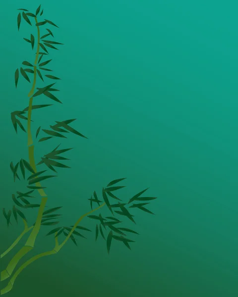 Bambus na zeleném pozadí — Stockový vektor