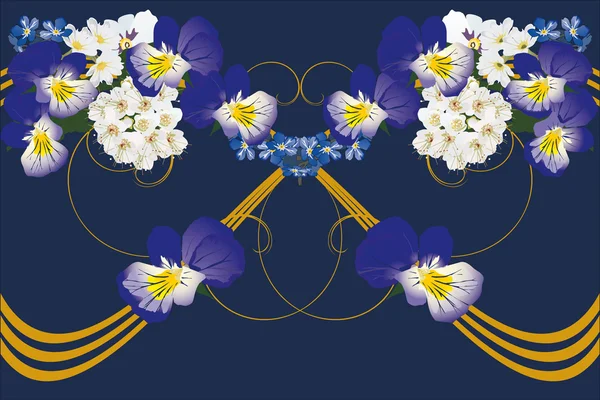 Design med vacker blå violer — Stock vektor