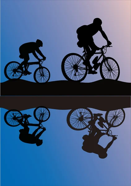 Two outdoor cyclists — Stock Vector