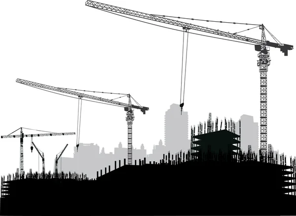 Ilustrace s městské bytové výstavby — Stockový vektor
