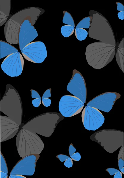 Blauwe tropische vlinder achtergrond — Stockvector