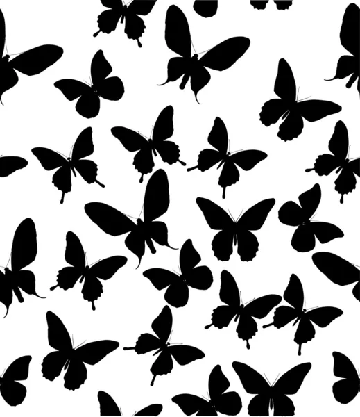 Fondo con mariposas negras — Vector de stock