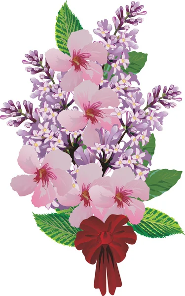 Bouquet de fleurs de lilas — Image vectorielle