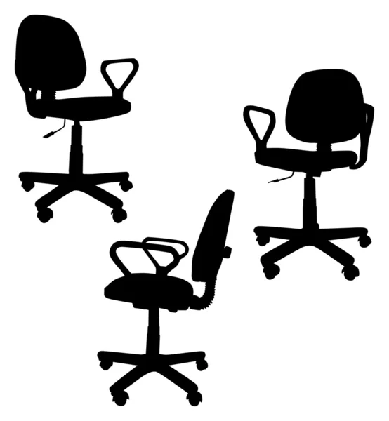 Drei Bürostühle — Stockvektor