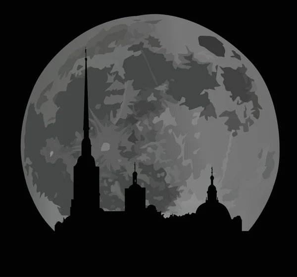 Månen staden — Stock vektor
