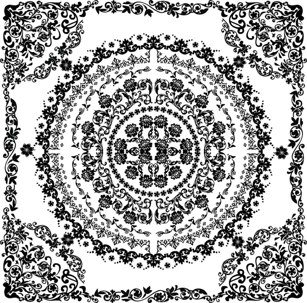 Zwarte cirkel patroon in frame — Stockvector