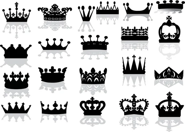 Vingt couronnes avec reflets — Image vectorielle