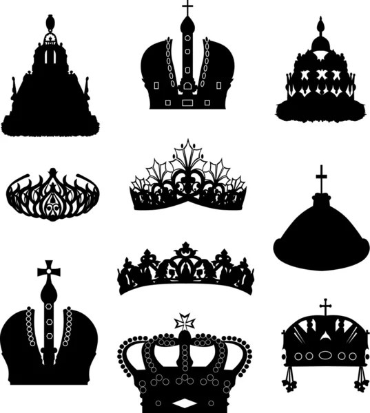 Набір з десяти корон — стоковий вектор
