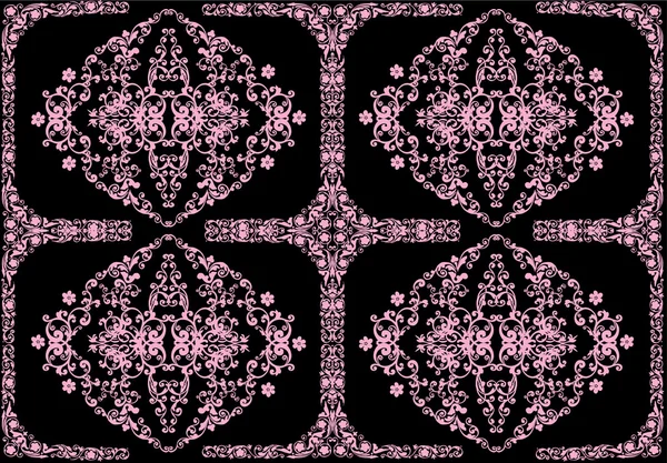 Design floral rosa de quatro elementos — Vetor de Stock