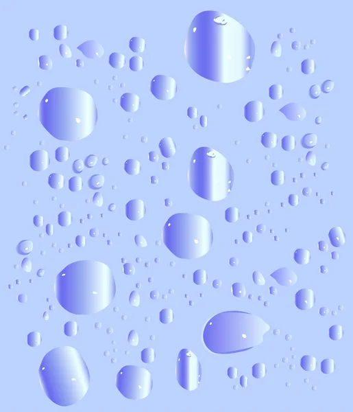 Illustratie met blauwe druppels — Stockvector