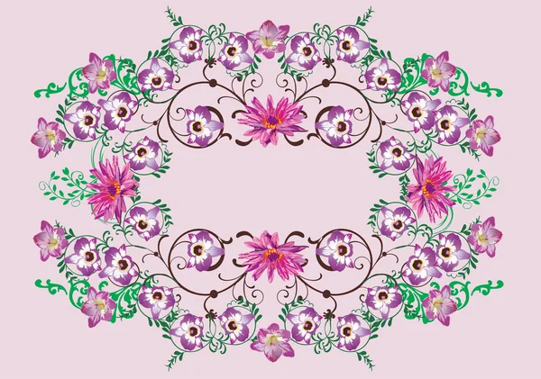 紫色兰花装饰 — 图库矢量图片