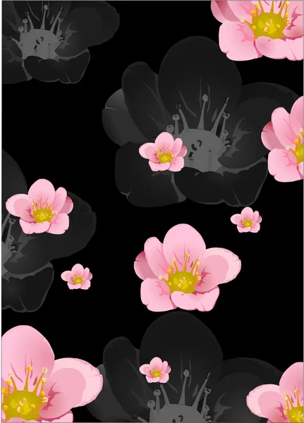 Achtergrond met roze bloemen — Stockvector