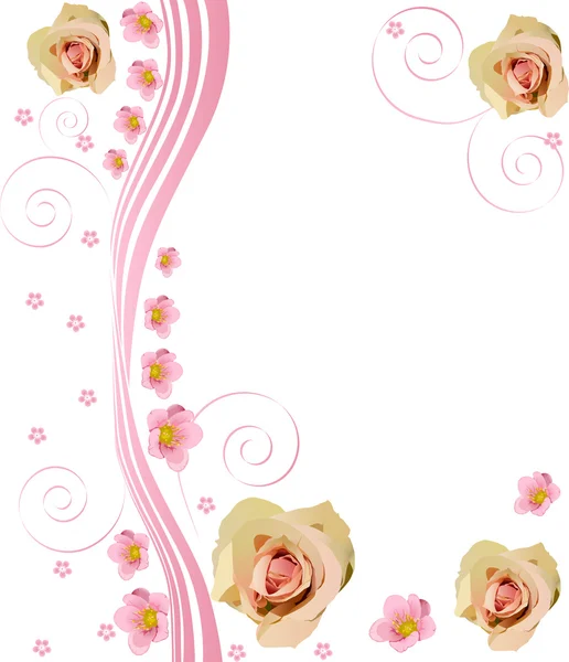 Rosa rosor bakgrund illustration — Stock vektor