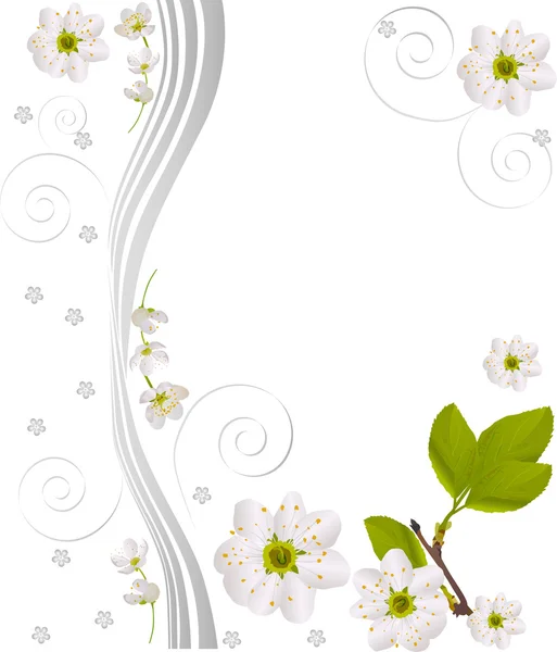 Motif abstrait avec des fleurs de cerise — Image vectorielle