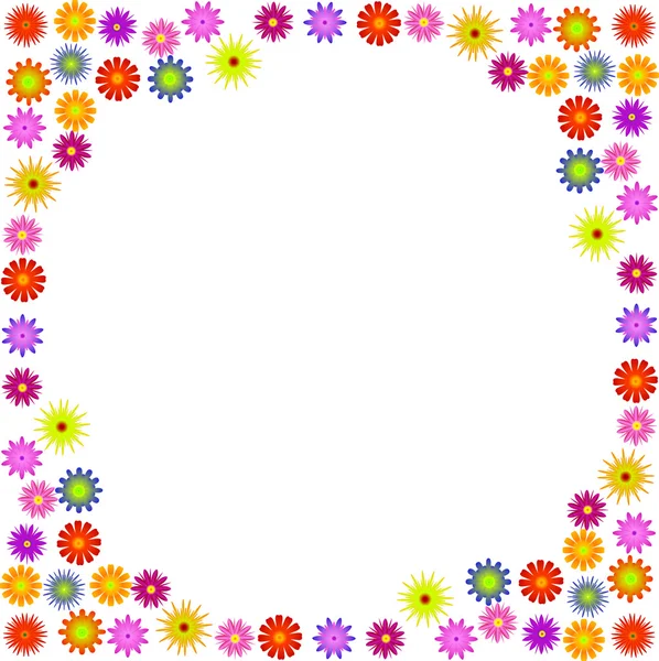 Colore brillante fiore cornice illustrazione — Vettoriale Stock