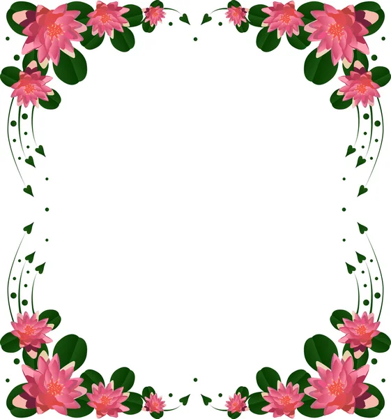 Cadre avec lys roses — Image vectorielle