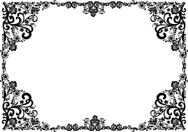 Zwart rechthoekig culed frame — Stockvector