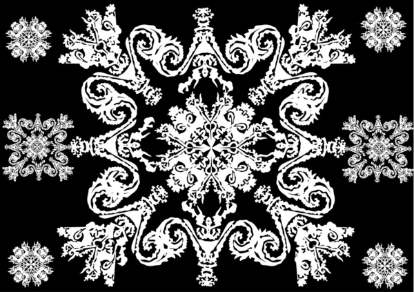 Weiß abstrakt sternförmige Dekoration — Stockvektor