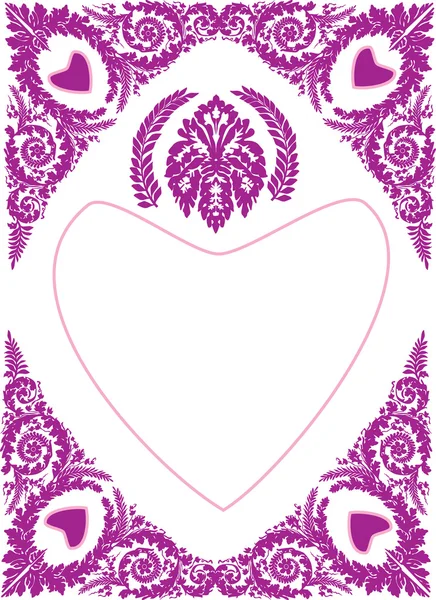 Pink frame with heart — Stock Vector